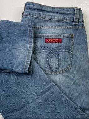 Sasson Ooh La La Skinny Leg Shuffle Medium Wash Vintage Denim Jeans Size 16